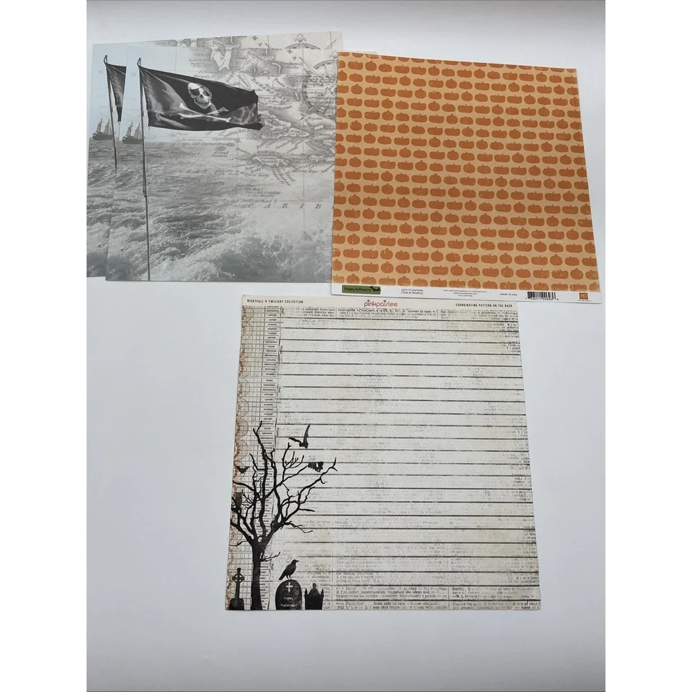 Vintage Halloween Scrapbook Paper Lot 12x12 My Mind's Eye Bella Blvd